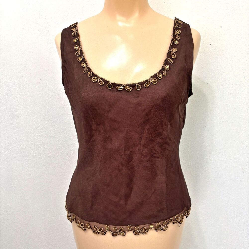 Womens Brown Sheer Whimsigoth Fairy Grunge Top Medium Dark Feminine Renfaire